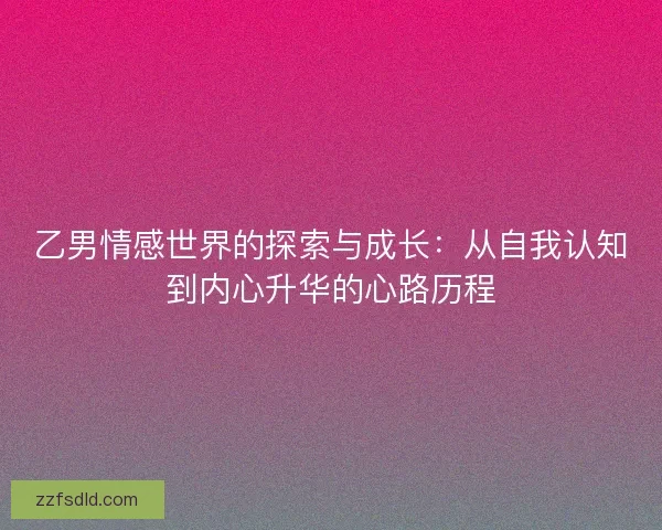 乙男情感世界的探索与成长：从自我认知到内心升华的心路历程